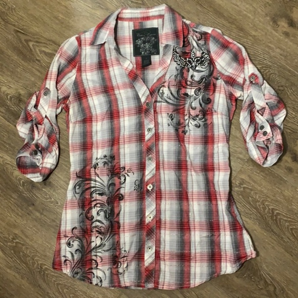 Cotton Express Bling Quarter Sleeve Flannel